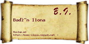 Baán Ilona névjegykártya